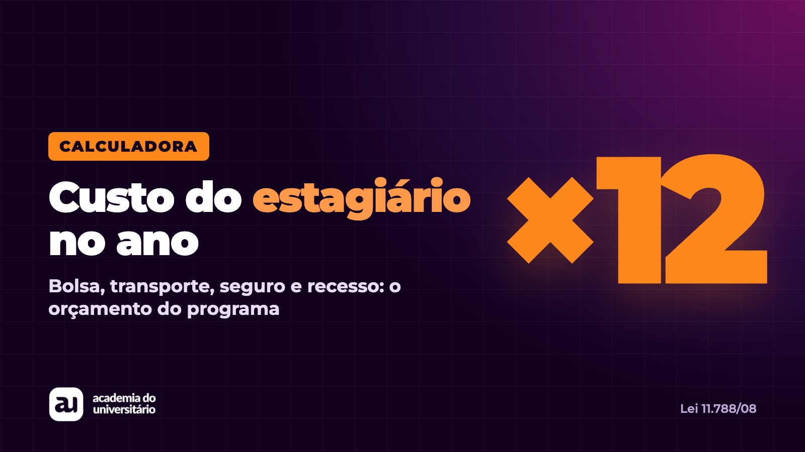 Calculadora de custo do estagiário