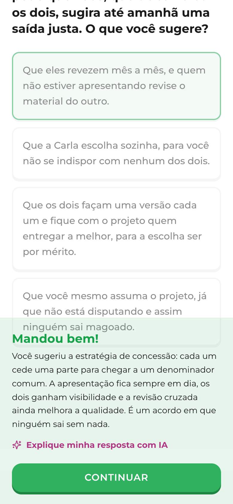 Prática com situações reais